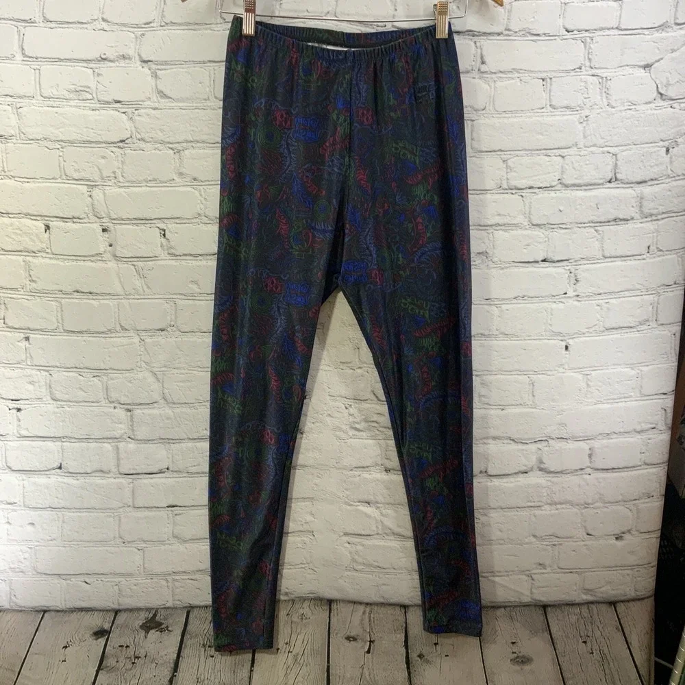Nike Leggings‎ Womens Sz 14 Blue Green Pink Abstract Print